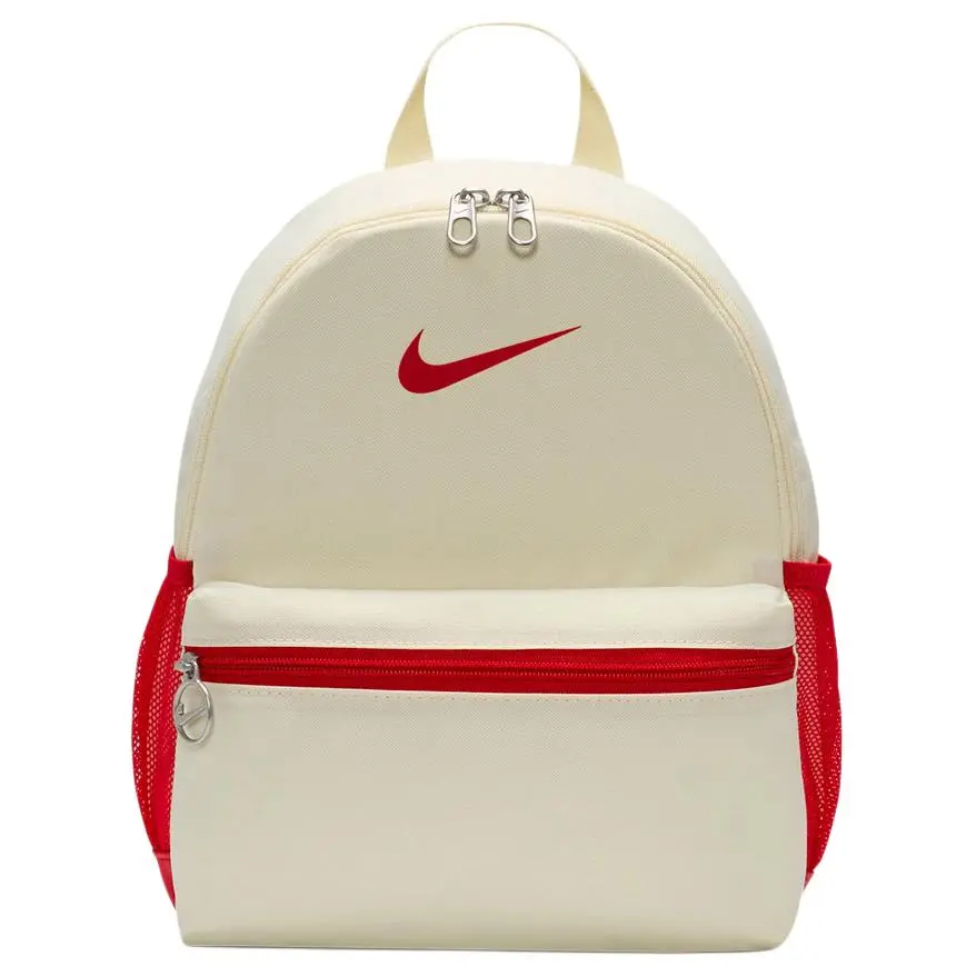 Nike Brasilia Heritage 11L Backpack for Kids – Minimalist, Logo-Embellished, Cream and Red