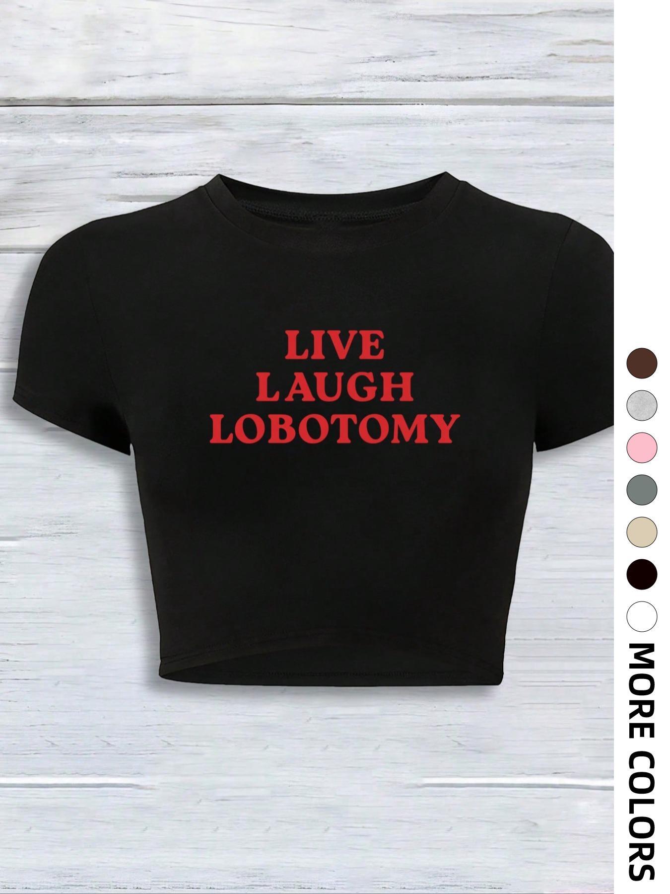 Women's Letter Print Round Neck Tee, Casual Short Sleeve Crop T-shirt, Shortsleeve Graphic Tees Women, Ladies Summer Graphic Tees Women for Daily Wear, Casual Fashionable Top