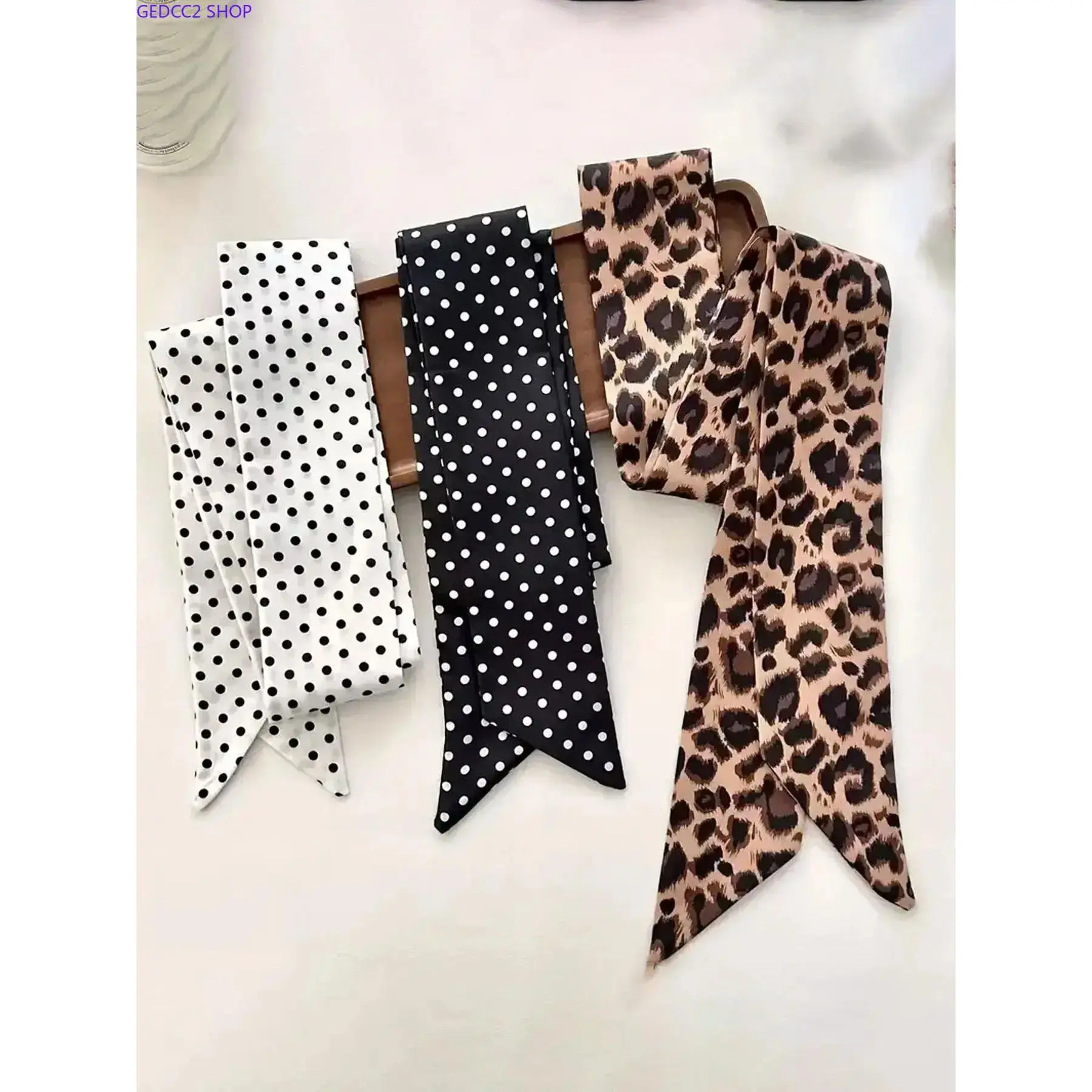Women's Vintage Style Leopard & Polka Dot Pattern Hair Scarf, Multifunctional Scarf, Versatile Headscarf, Fashion Accessory for All Seasons, Soft Material, Polyester Scarf, Leopard Print Scarf, Wrap Shawl, Neck Scarves