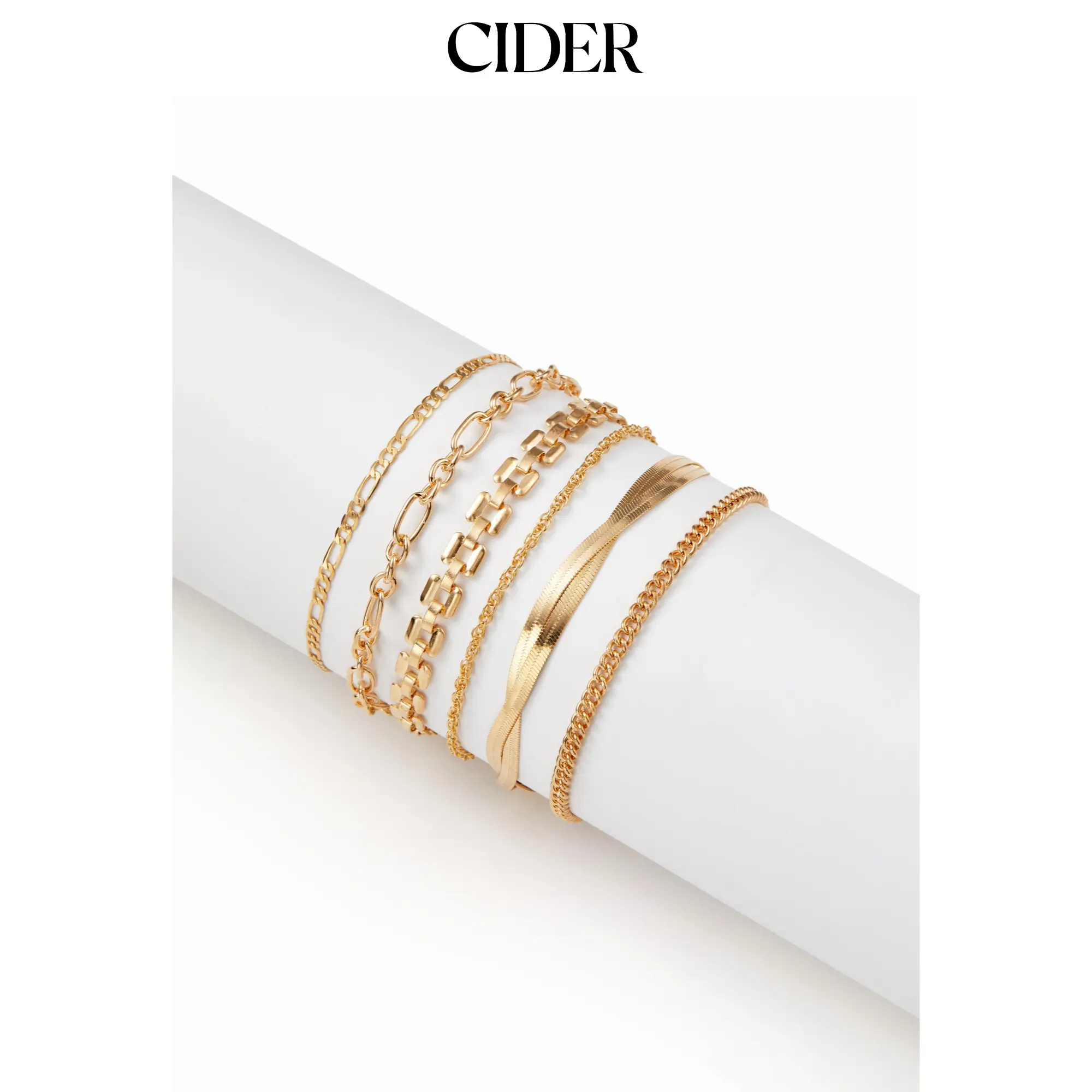 Cider 6 PCS TWISTED CHAIN BRACELET SET Cider 6 PCS TWISTED CHAIN BRACELET SET