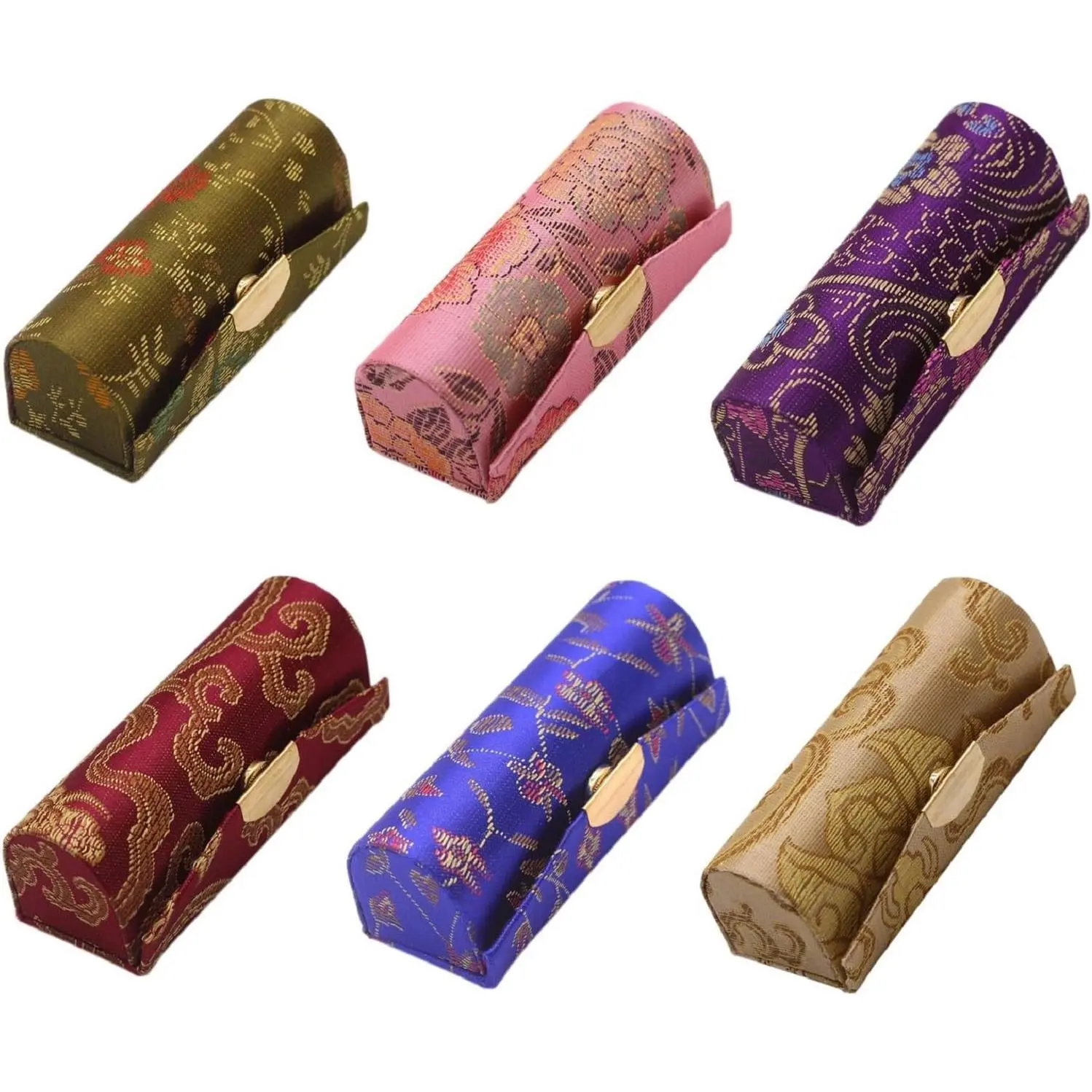 Mini Vintage Lipstick Case Holder with Mirror for Purse, Set of 6, Bulk Random Color, Return Gifts for WomenGift