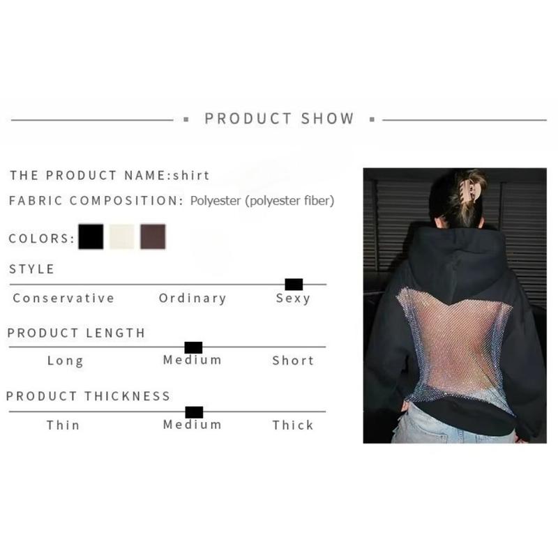 Women's Black Hoodie Open Back Mesh Cutout Edgy Streetwear Casual Party Night Comfortable Relaxed Fit Fashion Trendy Chic Top Sweatshirts Long Sleeve Floral Womenswear