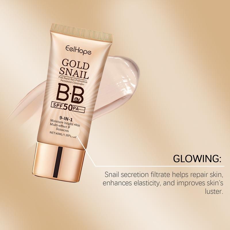 2PCS Eelhope Gold Snail Protective Bb Cream, Moisturizing Concealer Skin Tone Natural Color Waterproof, Sweat Resistant And Makeup Free12