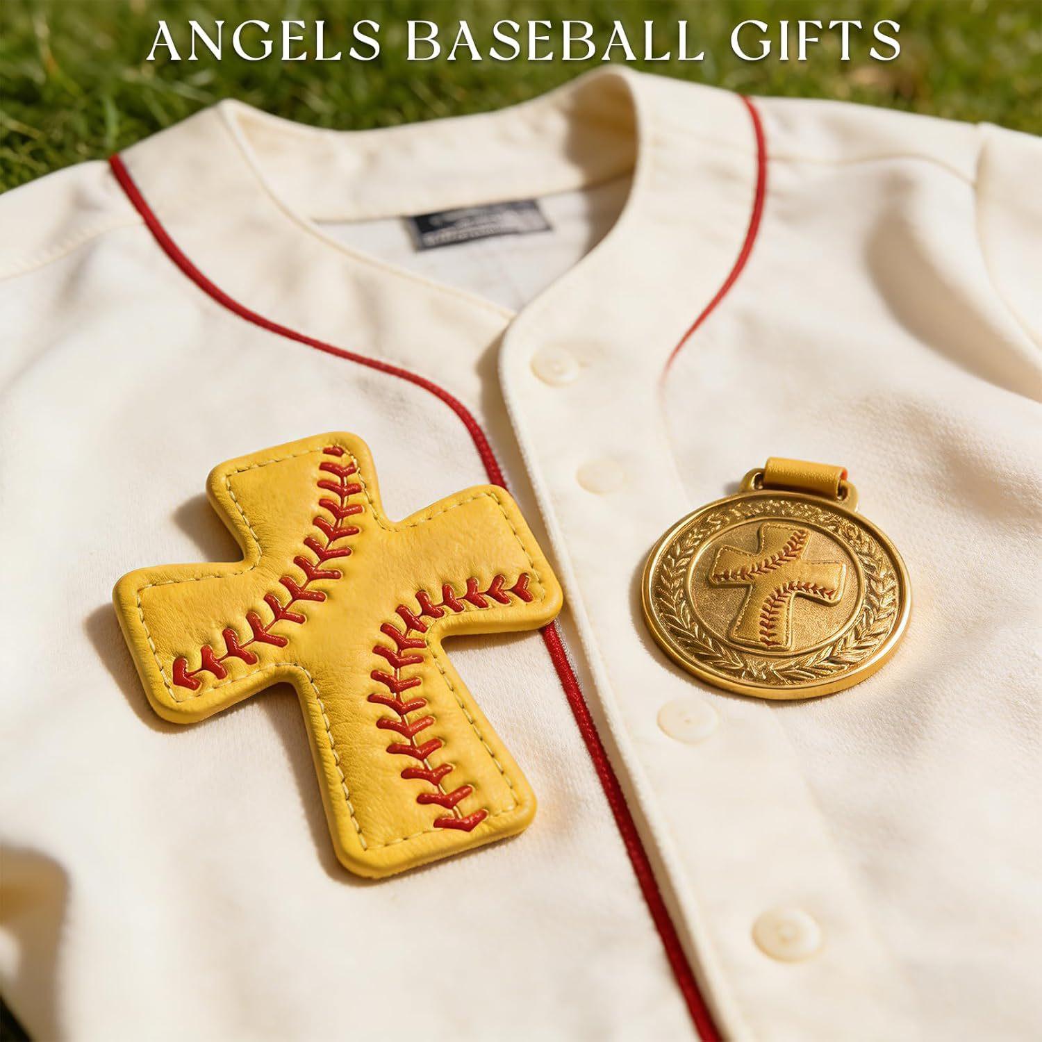 Baseball Cross Token Gift, Leather Pocket Blessing Card for Athletes