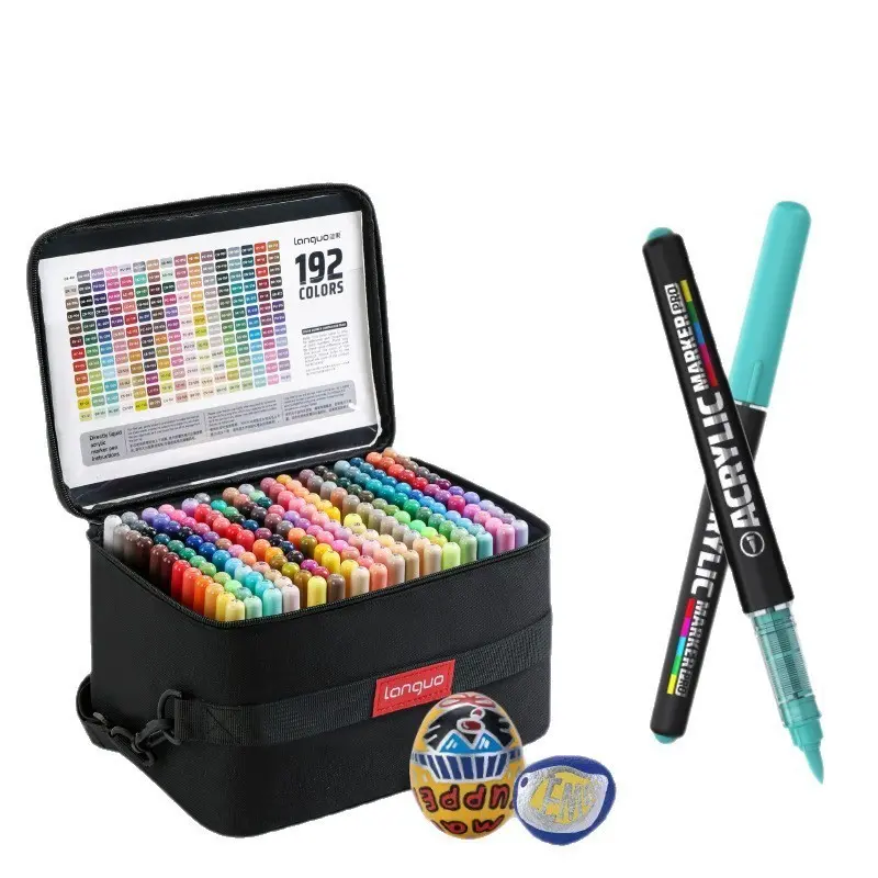 Blue Fruit 288 Colors Liquid Core Marker Pens, Large Capacity Art Drawing Ceramics Graffiti Paint Brushes, Non-Disposable Creative Tools