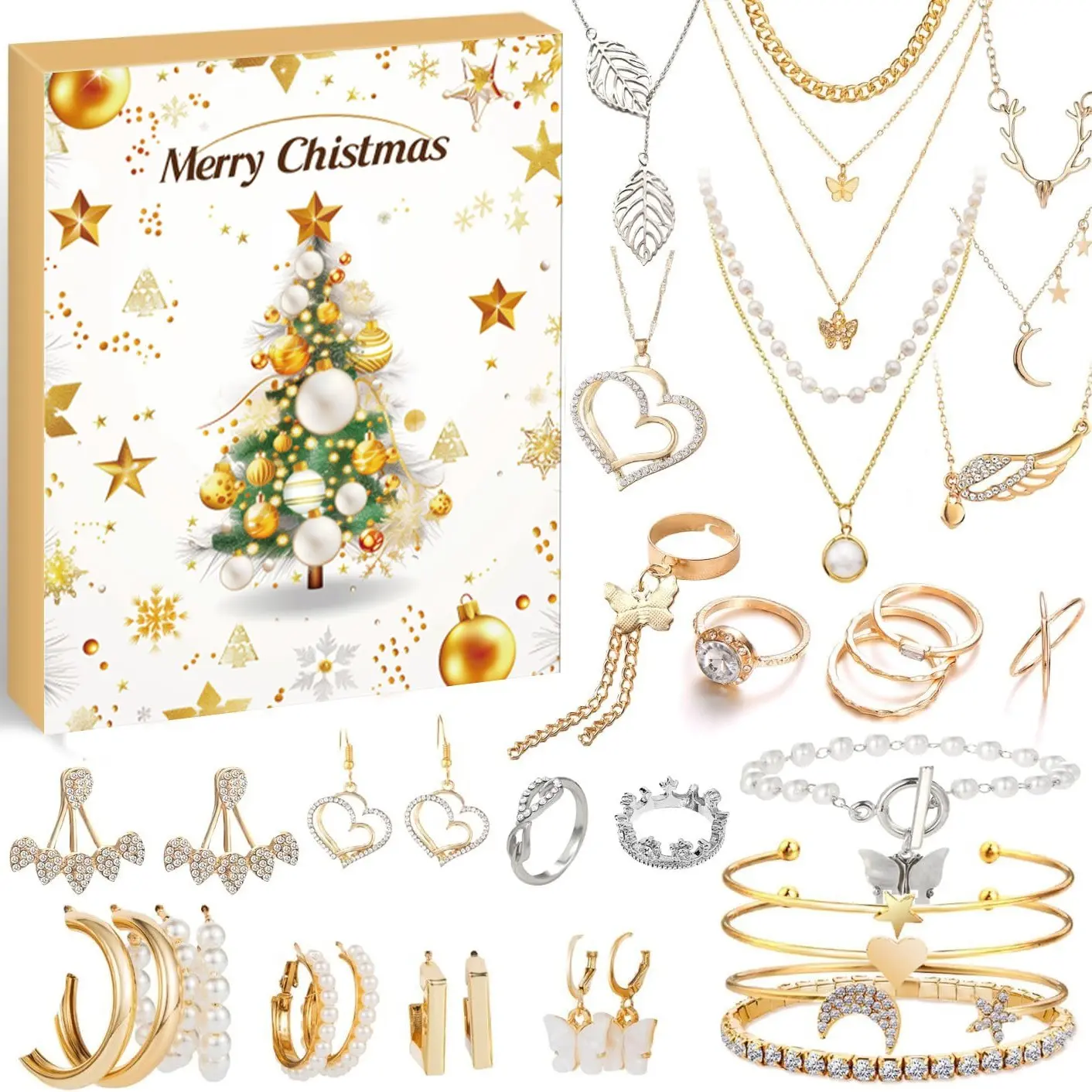 2026 Christmas Countdown Calendar Surprise Decor, 24 Daily Gift Slots, Creative Party Gift, Perfect for Christmas, Valentine's Day, Birthday