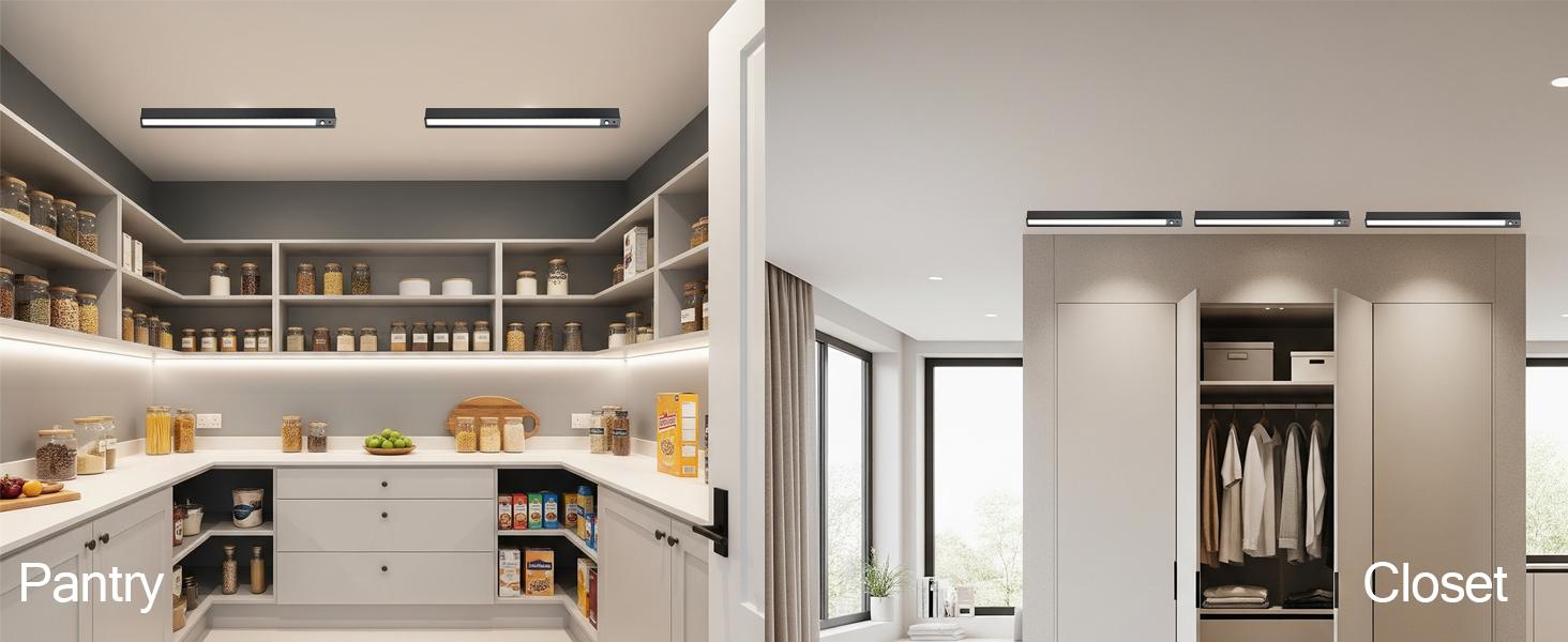 Sensor Ceiling Light, Full Pendant Lights, Battery Operated LED Closet Lights with Remote, Timer - 3 Color 500LM Dimmable, for,Black