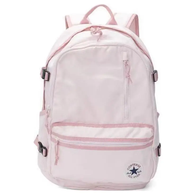 Converse Straight Edge Polyester Backpack for Men and Women, Unisex Style in Pink