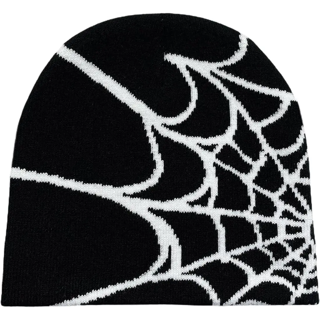 Gothic Spider Pattern Wool Acrylic Knitted Hat Women Beanie Winter Warm Beanies Men Casual Skullies Outdoor