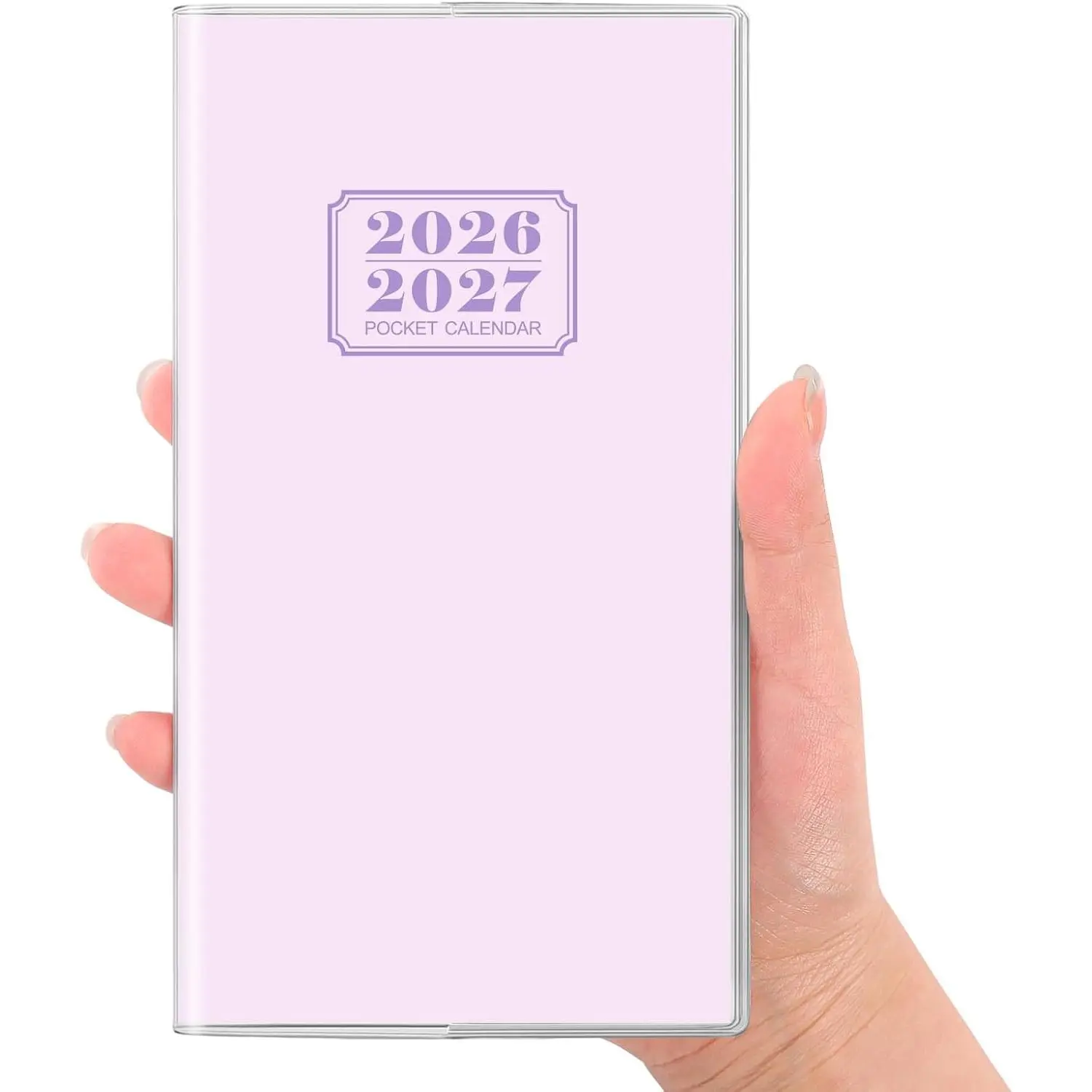 Pocket Calendar 2026-2027, Monthly Planner Jan 2026- Dec 2027 for Purse, 6.7" x 3.7" 2 Year Small Pocket Planner, Compact Design with Plastic Sleeve
