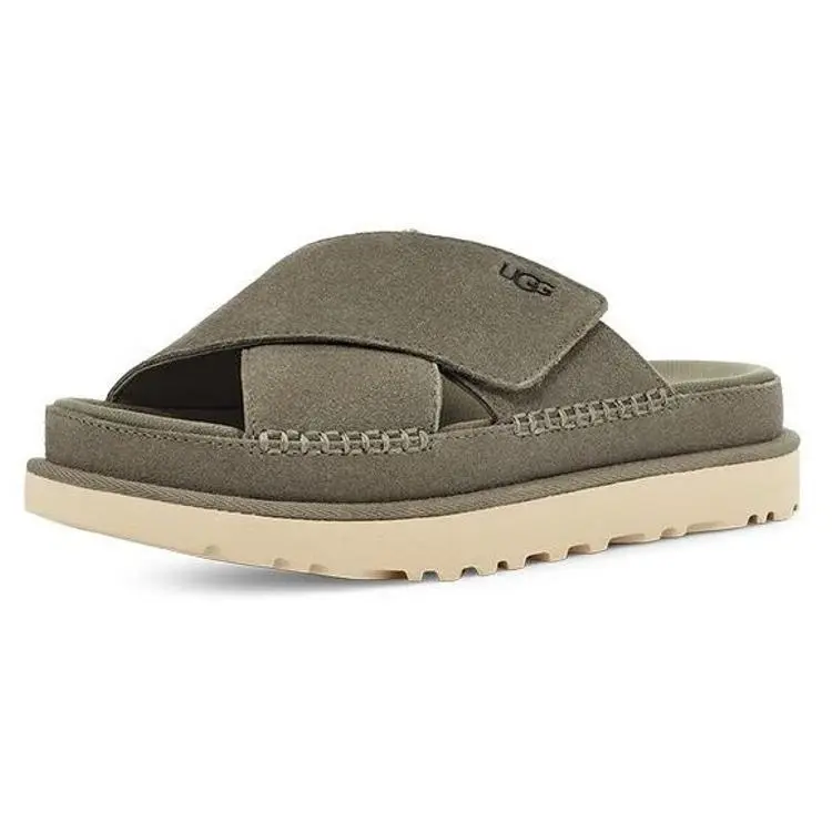 UGG Goldenstar Cross Slide Double Layer Leather Cross Comfortable Fashion Sandals 1137910-MSG