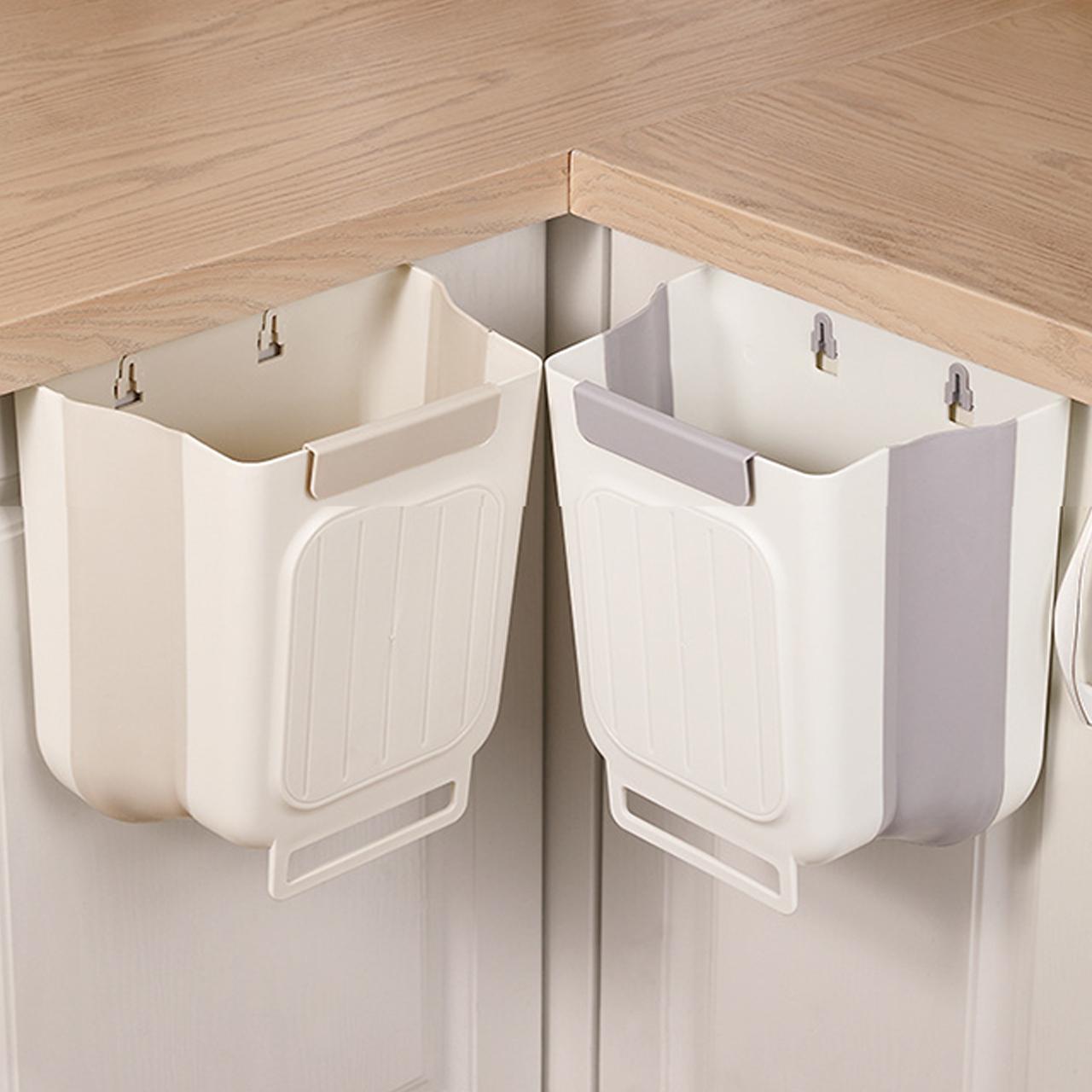 Foldable Kitchen Trash Can, Hanging Cabinet Garbage Bin, Household Waste Bin, No Bending Required, Thickened Large Capacity, Home Use Storage Solution