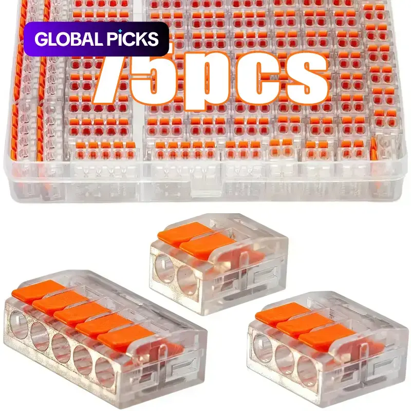 Electrical Quick Terminal Connectors, Durable Reliable Connectors 2/3/5-Port Wire Nut Connectors for Home and Office Wiring