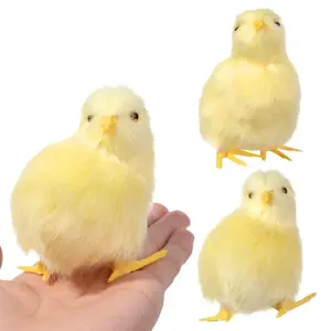 Party Supplies Lovely Doll Scene Model Lifelike Bird Kids Toy Easter Plush Chick Simulation Furry Chicken