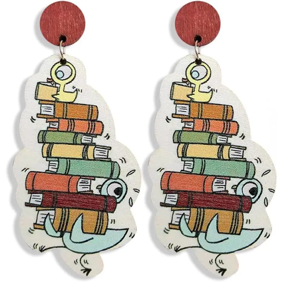 Lightweight Wooden  Drop Dangle Earrings Cute    Elephant Ducks Cows Asymmetric Funny Earrings  Teacher's Day   to  for Student