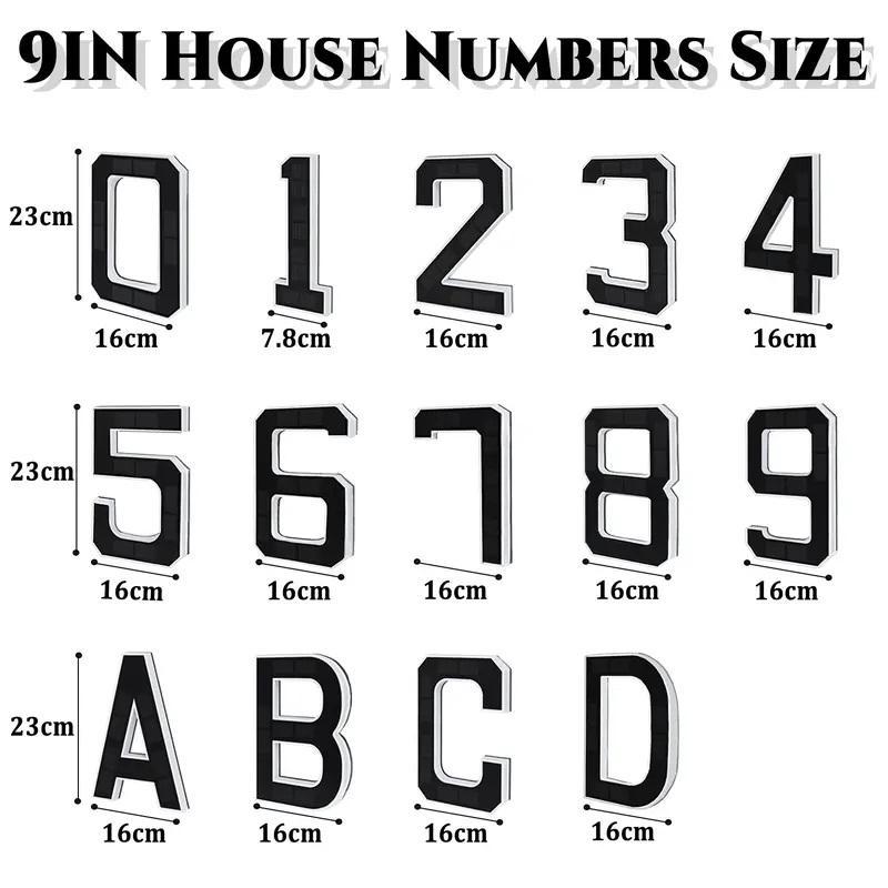 Solar Lighted House Numbers 9 Inch Waterproof LED Address Signs for Outside Modern House Numbers with Large Personalization Options,Decorate your door number, DIY personalisation.Modern Farmhouse Illuminated Sign Light
