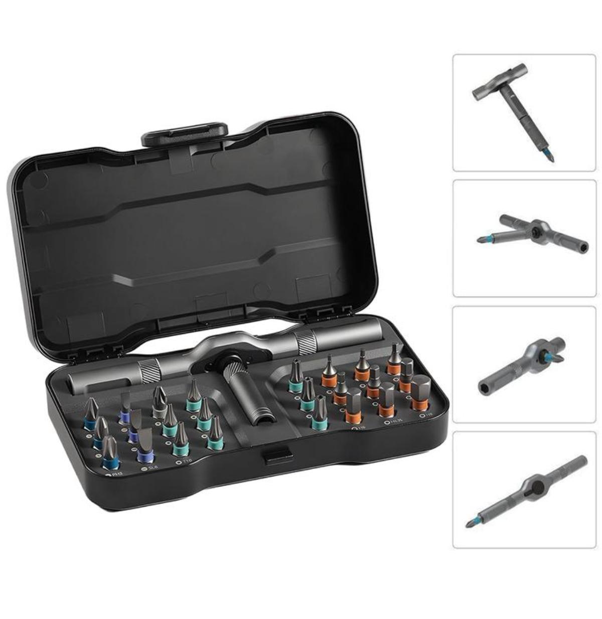 24-in-1 Magnetic Screwdriver Kit, Precision Ratchet Screwdriver with Removable Handle, Versatile Tool for All Your Repair Needs,Holiday gifts
