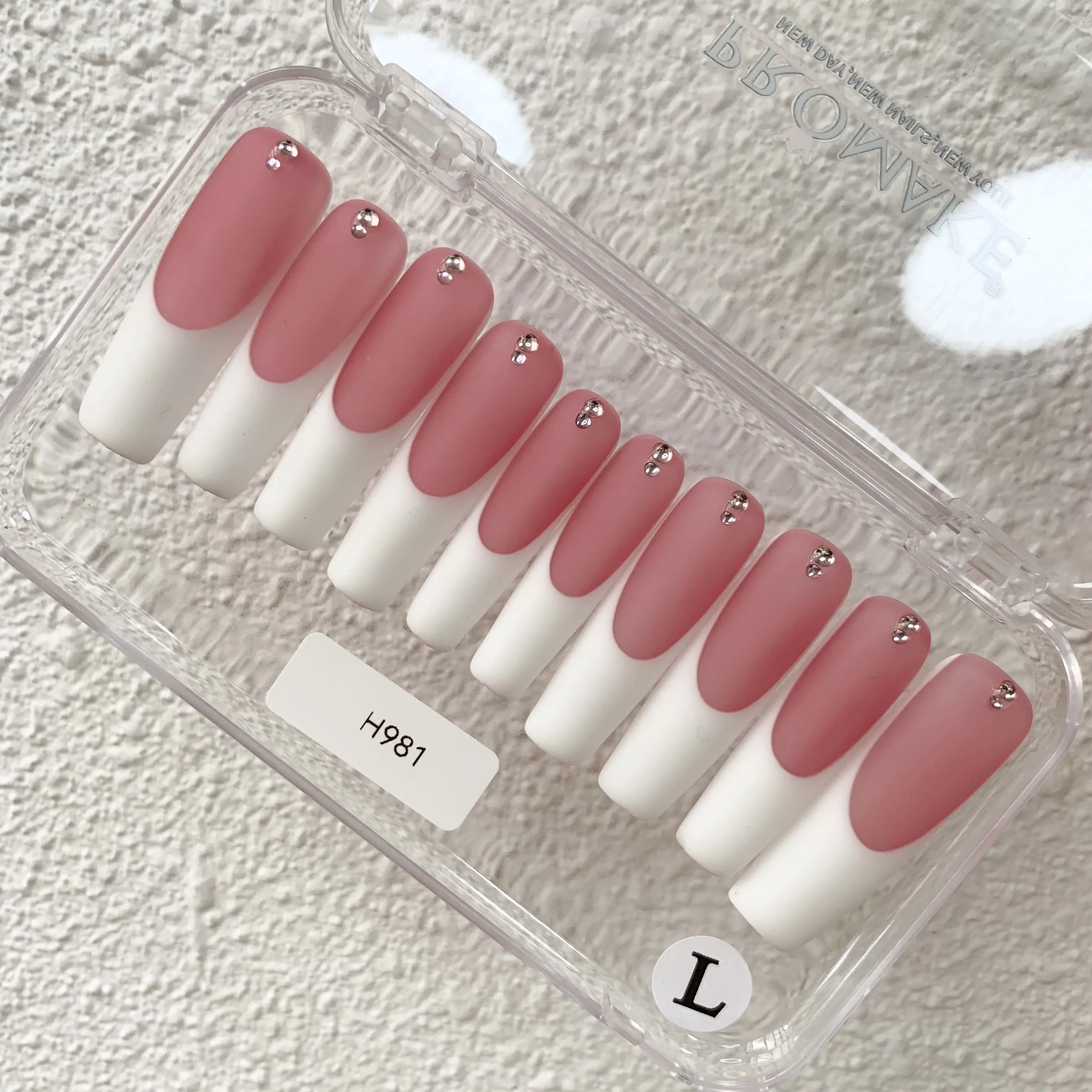 Promake H981-L38SQ Handmade Press On Nails, Summer Beach Ready, Nail Inspo Name Accessory