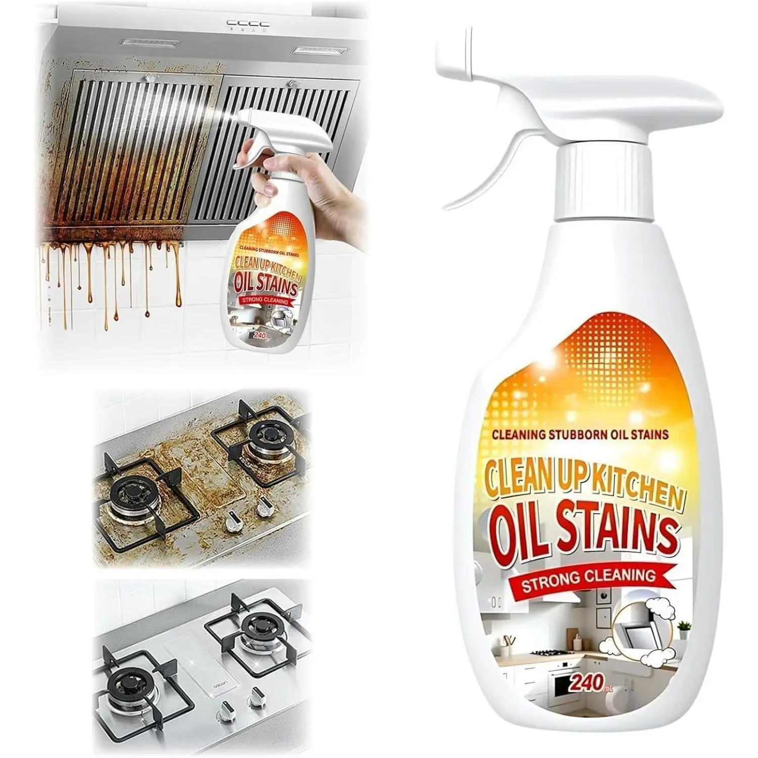 New Heavy Duty Kitchen Cleaner, Clean Up Kitchen Oil Stains Spray, Multipurpose Oil Stain Cleaner, Cleaning Spray for Home Kitchen