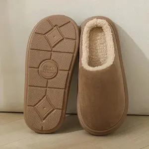 Unisex Winter New Indoor Warm Cotton Slippers Outdoor Set Wear Plush Comfortable Casual Shoes Non-slip Couple Warm Shoes