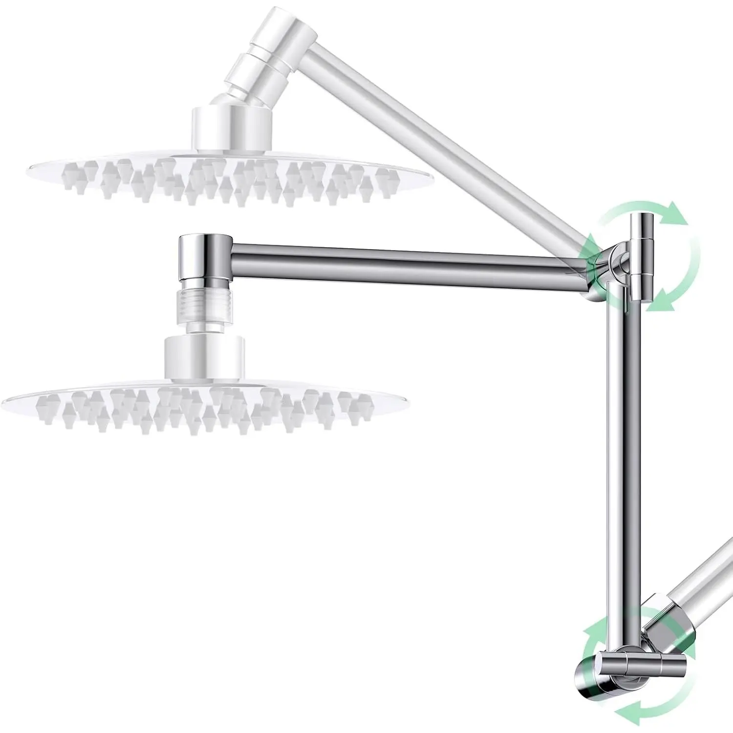 Solid Brass Shower  Extension Arm, 13 Inch Adjustable (Chrome) | Height & Angle Adjustable Extender,  G1/2 Connector for Rainfall or Fixed Showerhead