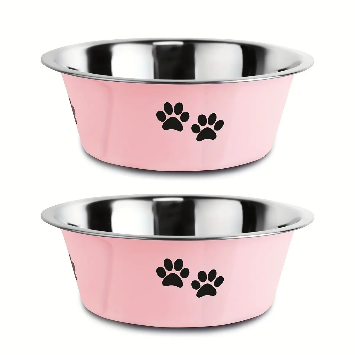 2pc Stainless Steel Dog Bowls Set, Puppy Bowl, Non-Slip Base, Suitable for Small Medium Large Dogs, Food & Water Bowls, Insulated Metal Design