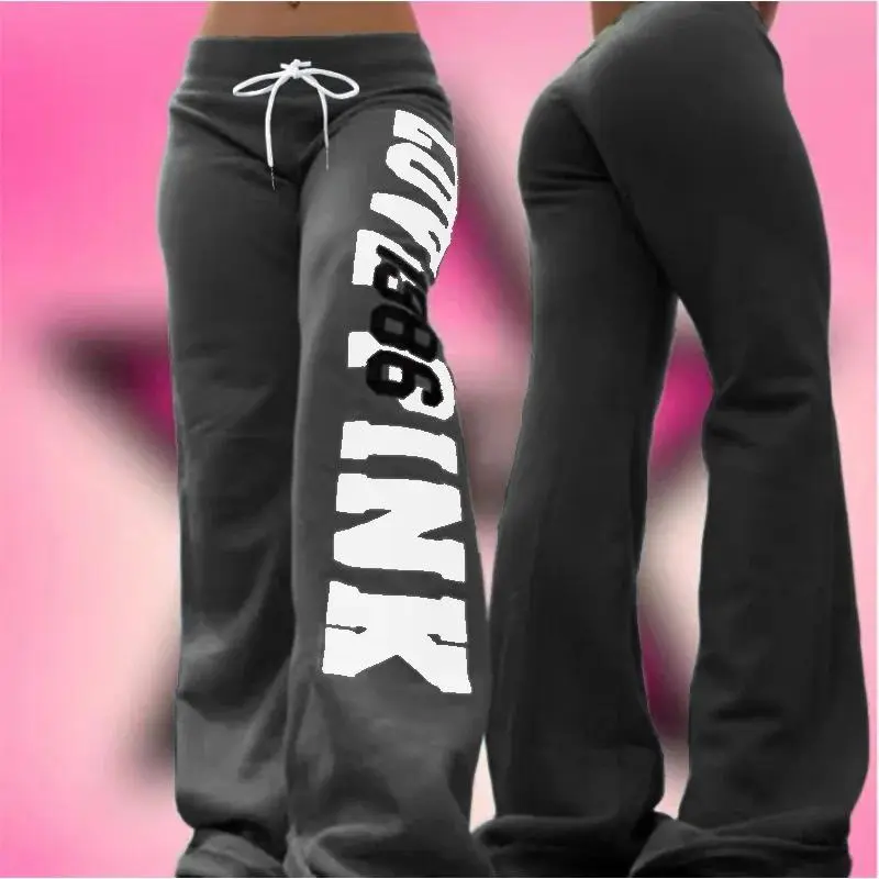 2026 American Retro Letter Print Casual Trousers Versatile Hot Style High Street Harajuku Style Casual Trousers for Men's Kids