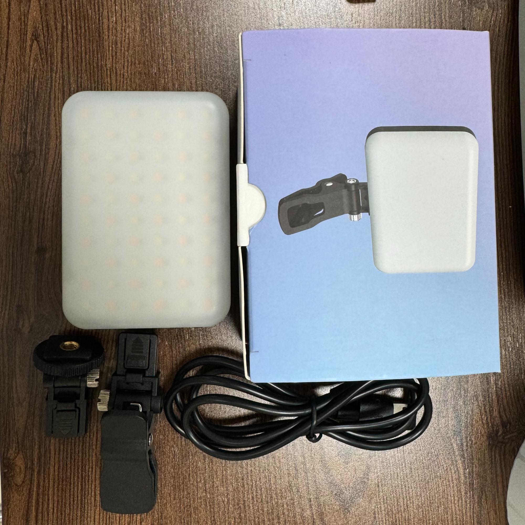 1 Set Portable Front & Back Clip-On Phone Selfie Light, 2,200 mAh Rechargeable & 7-Mode LED Selfie Fill Light for Smartphone, Tablet & Laptop #GLOBAL PICKS