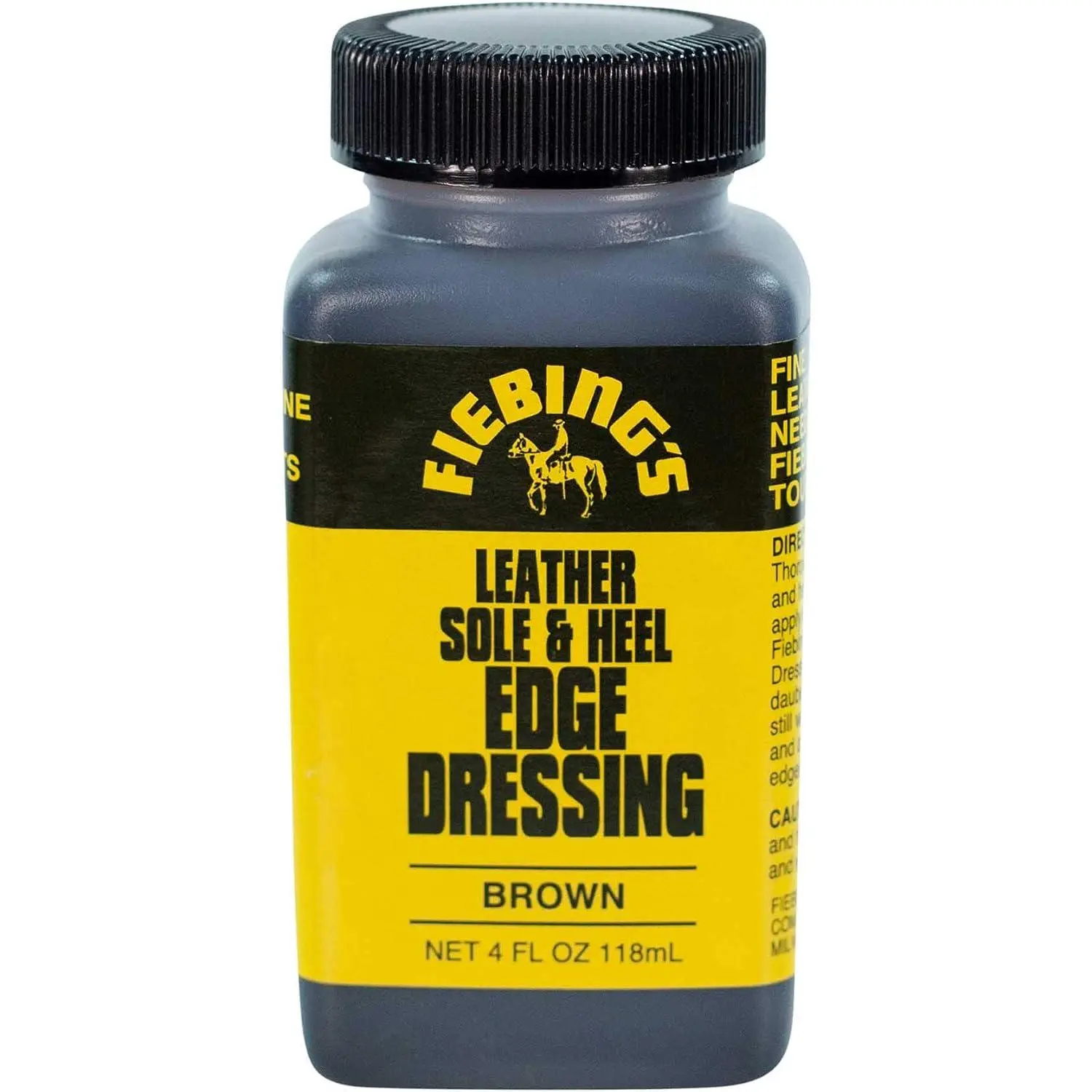 Leather Sole & Heel  Dressing (4 oz) - High Gloss, Protective Shoe Dressing Polish - Includes Brush Applicator