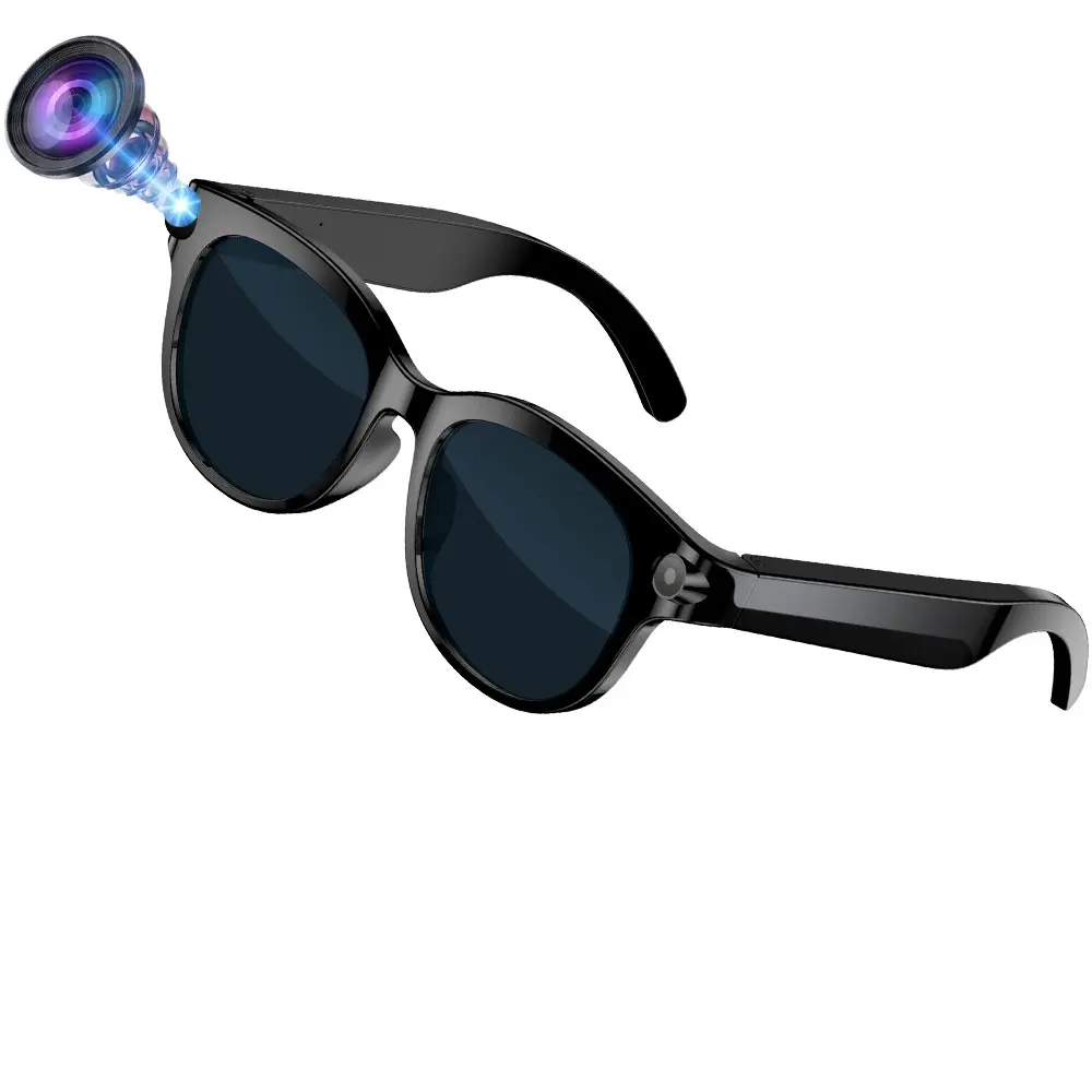 AI Smart Glasses with 2MP Camera, Anti-Shake Video Recording, 39G Lightweight ,290Mah Battery ,2Lenses Wearable Sports Glasses ,Support AI Translation, Voice Assistant, Bluetooth Calling ,Music Control Sunglasses