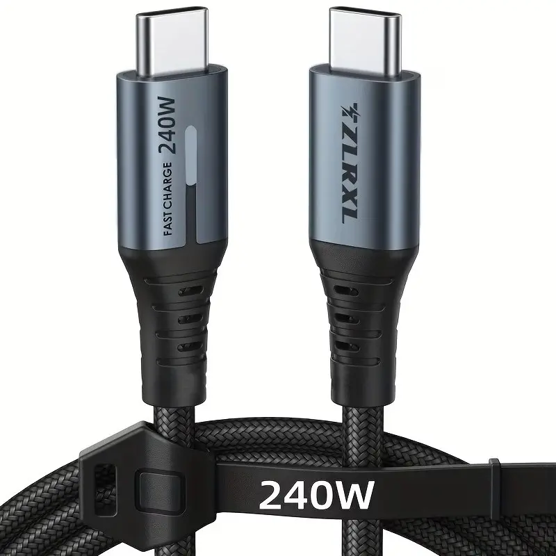 240w Fast Charging Data Cable, Type-C to Type-C, Compatible with Samsung, iPhone 15/16, Macbook, iPad, Xiaomi, High-Speed Data Transfer