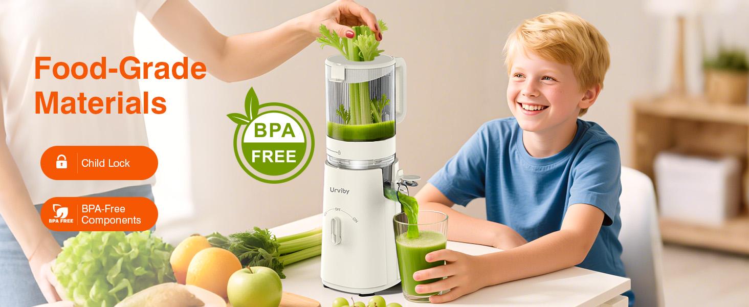 Cold Press Juicer, 2-in-1 Juicer Machines for Juice & Sorbet, with 5-Inch Wide Chute, High-Yield juice extractor for Fruits & Vegetables/High Nutrients/Reverse Mode/Easy to Clean