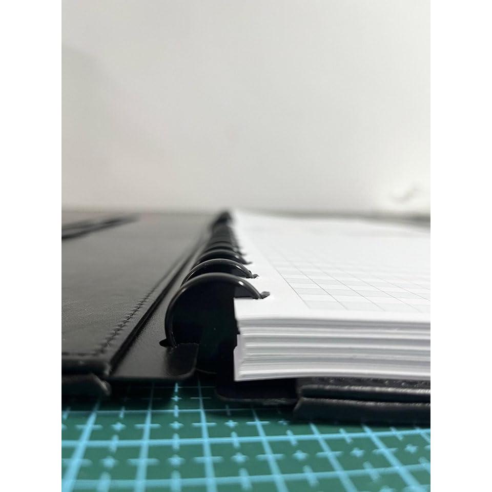 Refillable 11 Disc Discbound Notebook - Letter Size, 75 Sheets, Narrow Ruled PU Leather Vegan PU cover