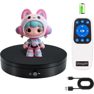 Motorized Rotating Display Stand with Remote, 7.87in Turntable, Max 22lbs Load, 360 Electric Motorized Lazy Susan for Photography Product Shows