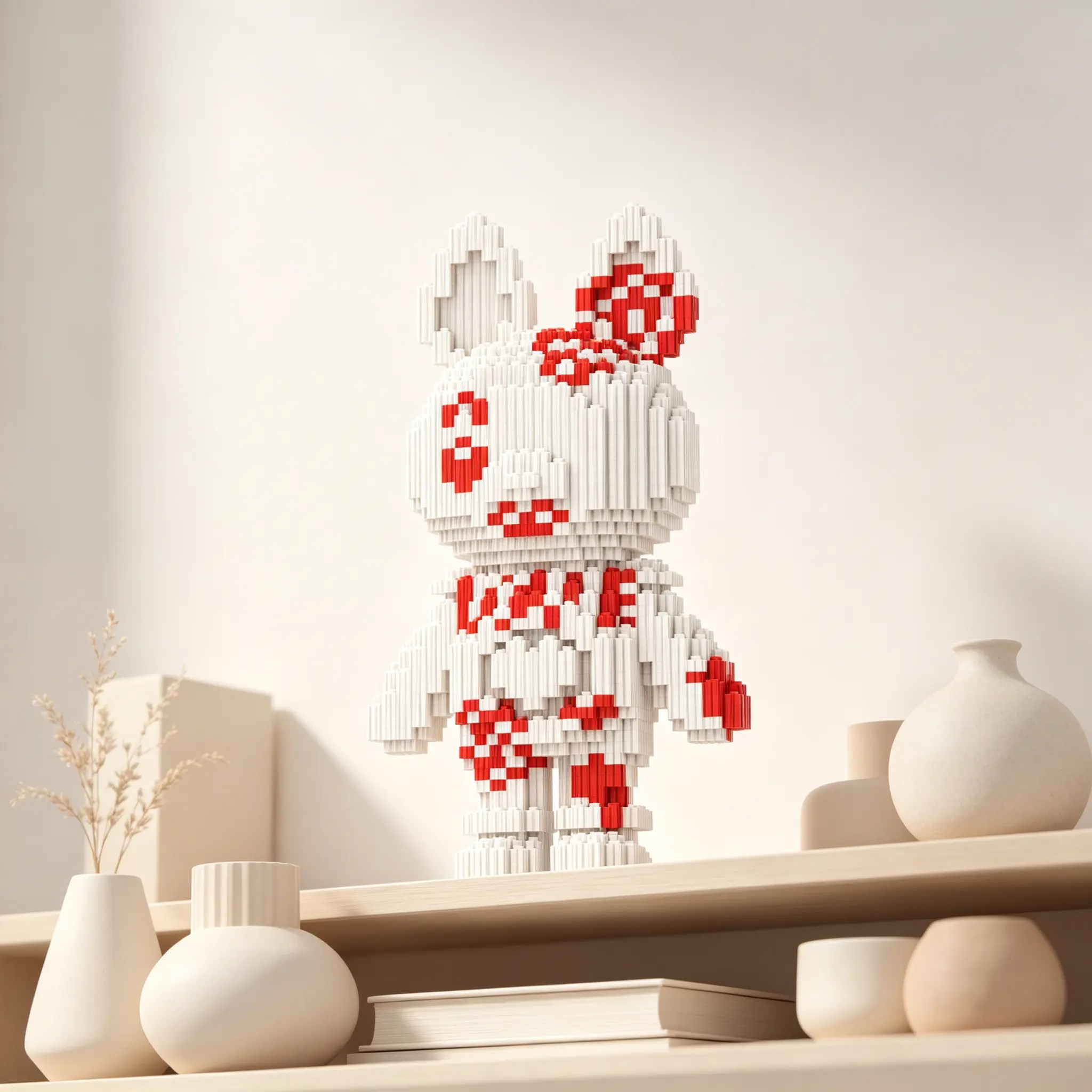 Funny Graffiti Bunny 3D Puzzle Building Block Decor, Ideal for Home Office Shelves, Party Decor, Perfect Moving Gift, Handmade Craft