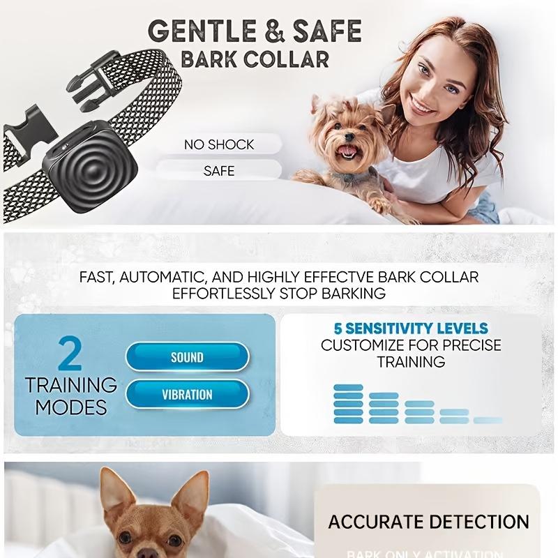Vibrating Dog Bark Control Device, Bark Stopper Training Collar, USB Rechargeable Durable No-Shock Smart Bark Collar for Dogs, Safe Humane Anti-Bark Device, Adjustable Length for Small Medium Large Dogs, Automatic Barking Prevention Training Tool Vibrating Dog Bark Control Device, Bark Stopper Training Collar, USB Rechargeable Durable No-Shock Smart Bark Collar for Dogs, Safe Humane Anti-Bark Device, Adjustable Length for Small Medium Large Dogs, Automatic Barking Prevention Training Tool