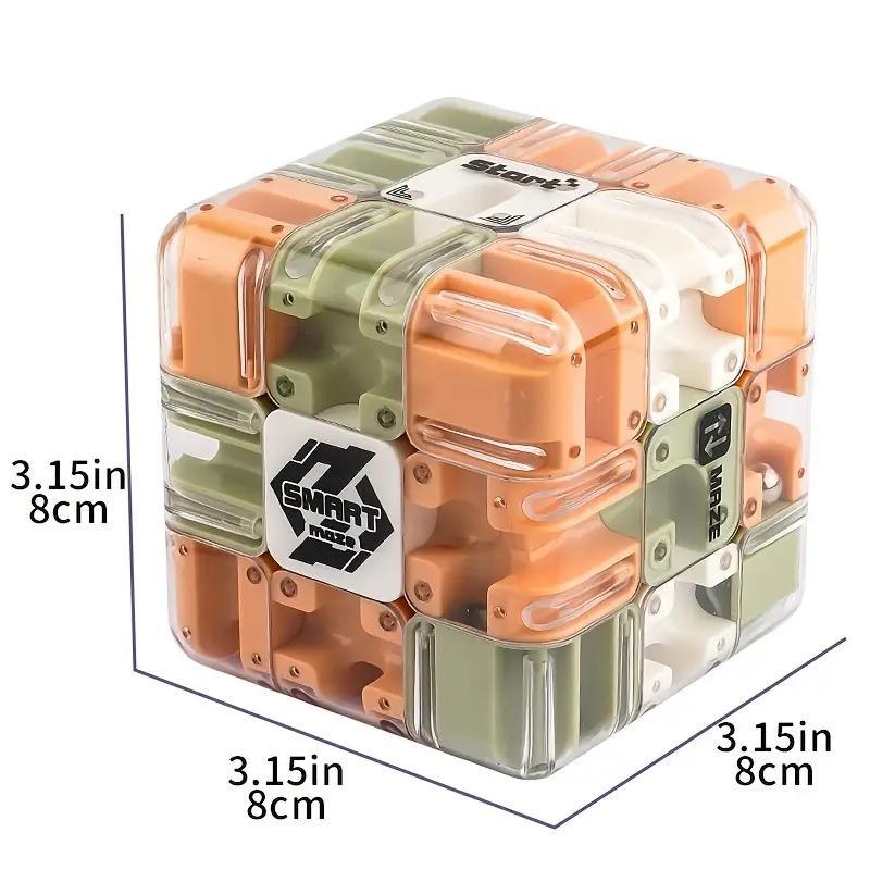 3D Ball Rolling Maze Puzzle Cube - Parent-Child Competitive Logic Game for Kids - Stress Relief and Brain