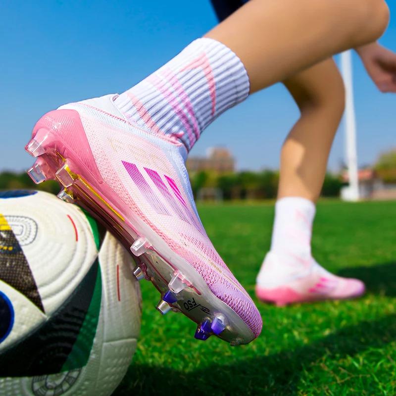 Trendy TF/FG Soccer Cleats for Men Women – Breathable Lightweight Football Boots, Comfortable Sneakers for Outdoor Sports Training