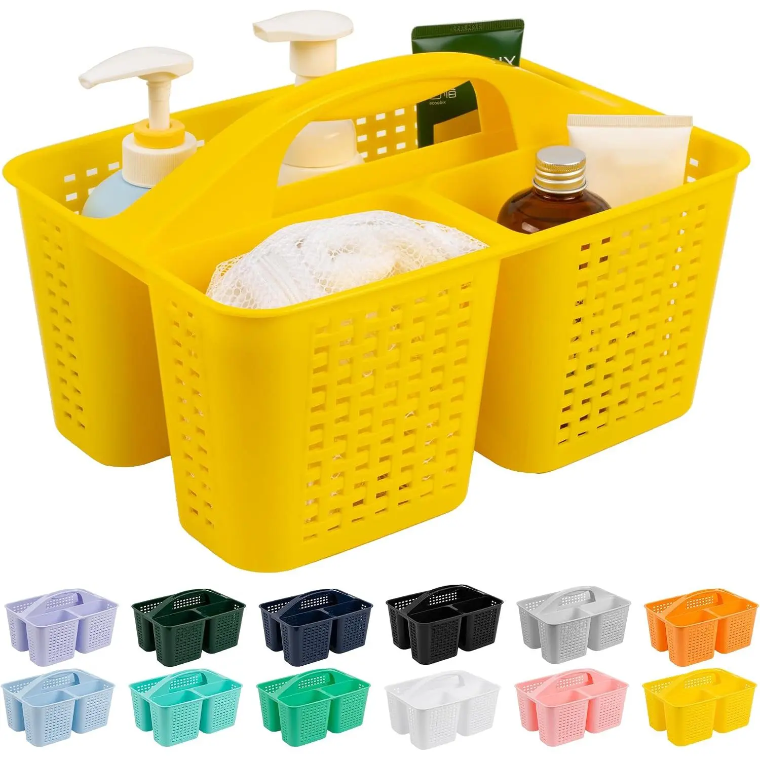 Portable Shower ,  Organizer with Handle, Plastic Shower Basket Hold Soap, Shampoo, Hair Supplies and Beauty Products, Cleaning Supplies Organizer for , Dorm, Shelf and Cabinet