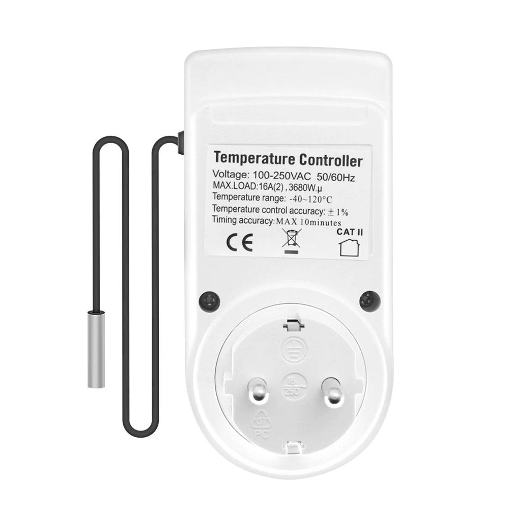 Timer Socket Thermostat Digital Temperature Controller EU/AU/US/FR/UK Plug Outlet With Timer Switch Heating Cooling AC 110V~230V