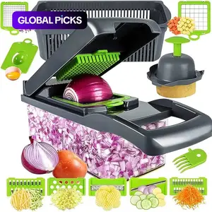 15 in 1 Multifunctional Vegetable Chopper, Durable Fruit Vegetable Slicer, Garlic Chopper, Onion Potato Grater, Kitchen Accessories, Kitchen Gadgets
