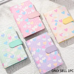 A6 Macaron PU Leather Binder Notebook, 6 Ring Refillable Planner with Zipper Pouch, Fashion Personal Journal Budget Planner, Reusable Cash Envelope Budget System Cover for Financial Tracking, Photo Album and Daily Planner