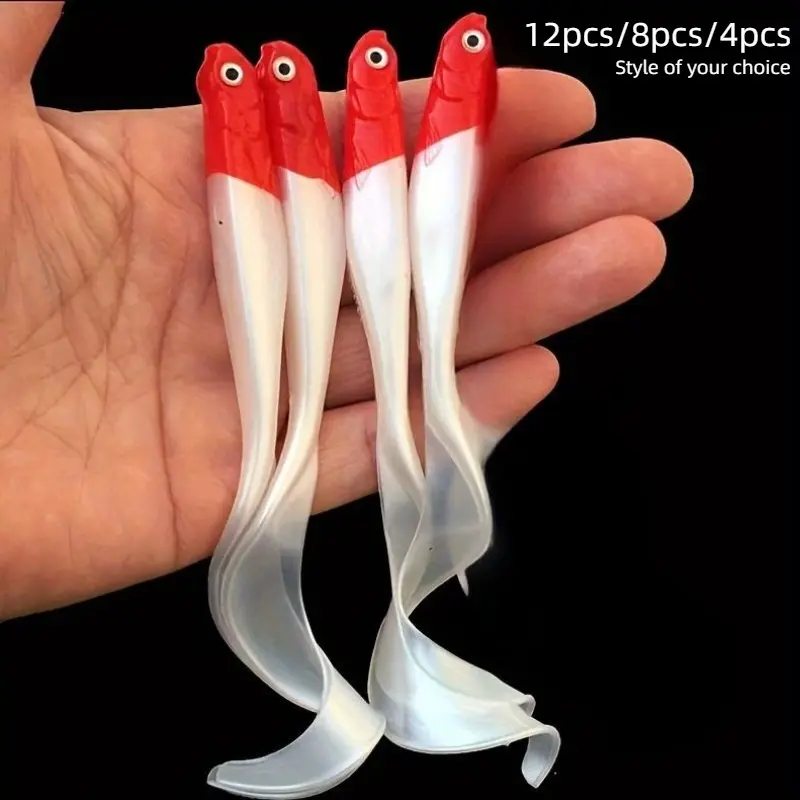 12/8/4pcs Artificial, Bionic Soft Fishing Bait, Artificial Lures, Fishing Lure Kit, Fishing Supplies for Outdoor Fishing, Fishing Accessories, Fishing Gear, Outdoor Fishing Equipment, Lure Set, Fishing Gear And Equipment