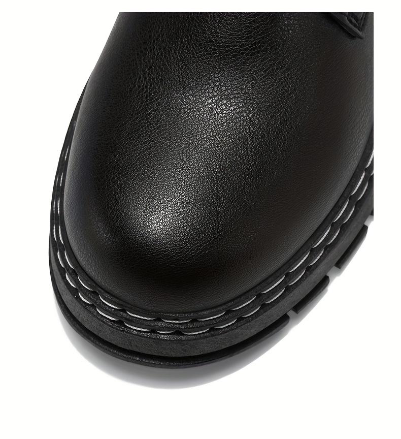 Four Seasons Fashion Trendy Men'S Black Boots Mid-Top Lace-Up Men'S Boots