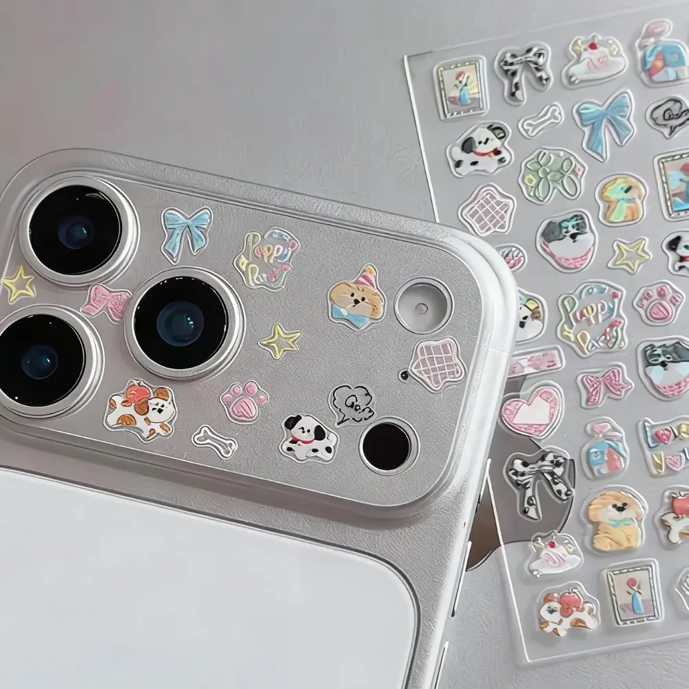Cute lens protector decorative stickers, creative DIY mirror film stickers for iPhone 11 Pro/12 Pro/13 Pro/14 Pro/15 Pro/16 Pro/17 Pro, suitable for phone camera lens films and case decorations, perfect spring gift