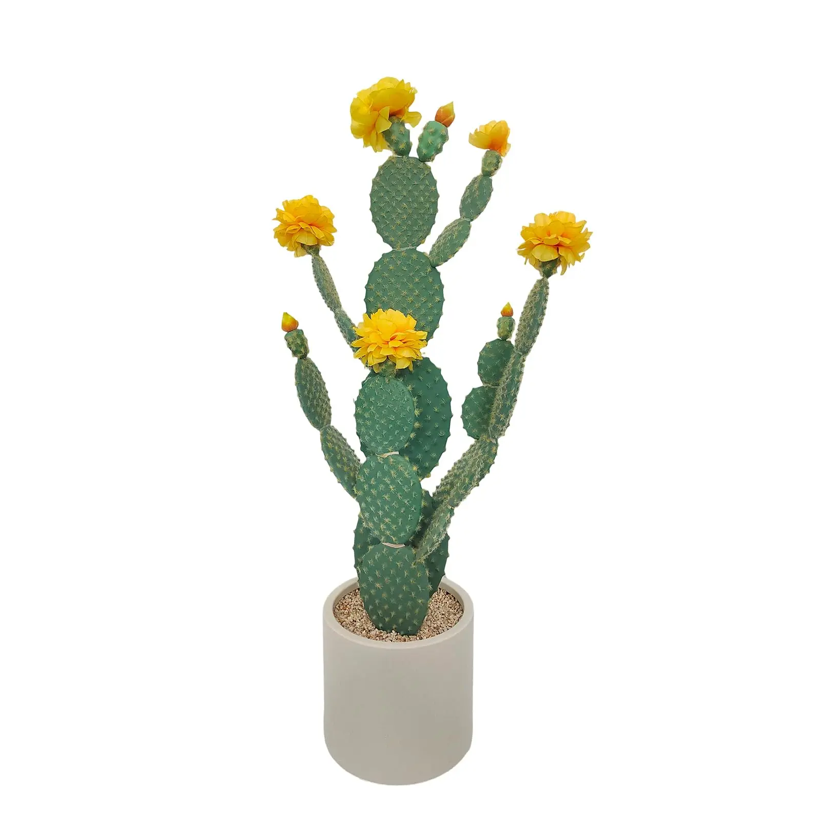 UV Resistant Faux Cactus Plant, Realistic Texture Tall Fake Cactus in Planter for Home Office Living Room Bedroom Foyer and Porch Decor
