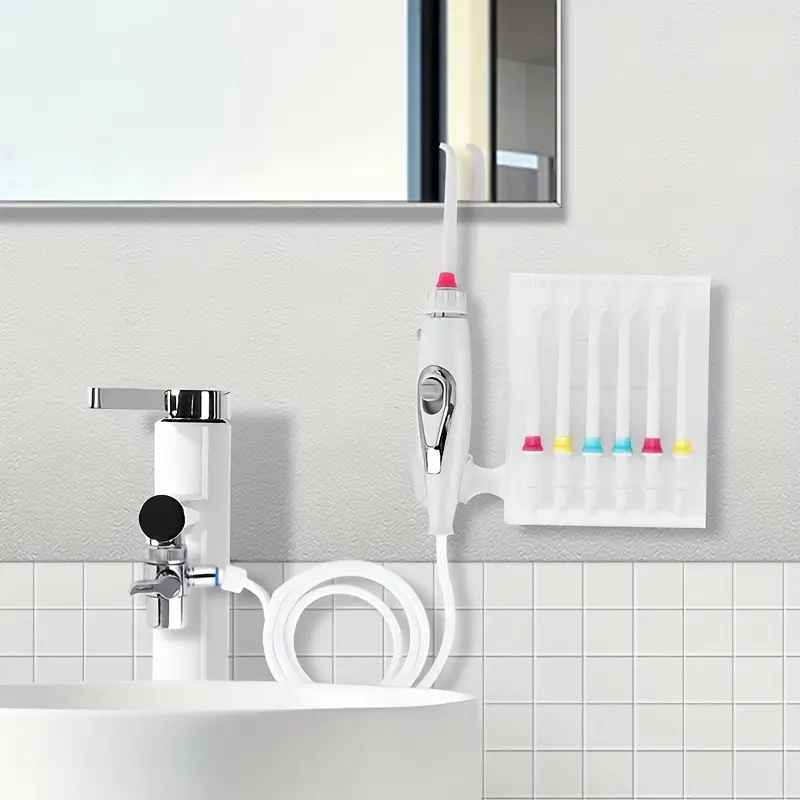 Portable Faucet-Powered Oral Irrigator, No-Plug Water Flosser for Teeth Gap Cleaning, Gentle on Gums, Suitable for Adults & Kids