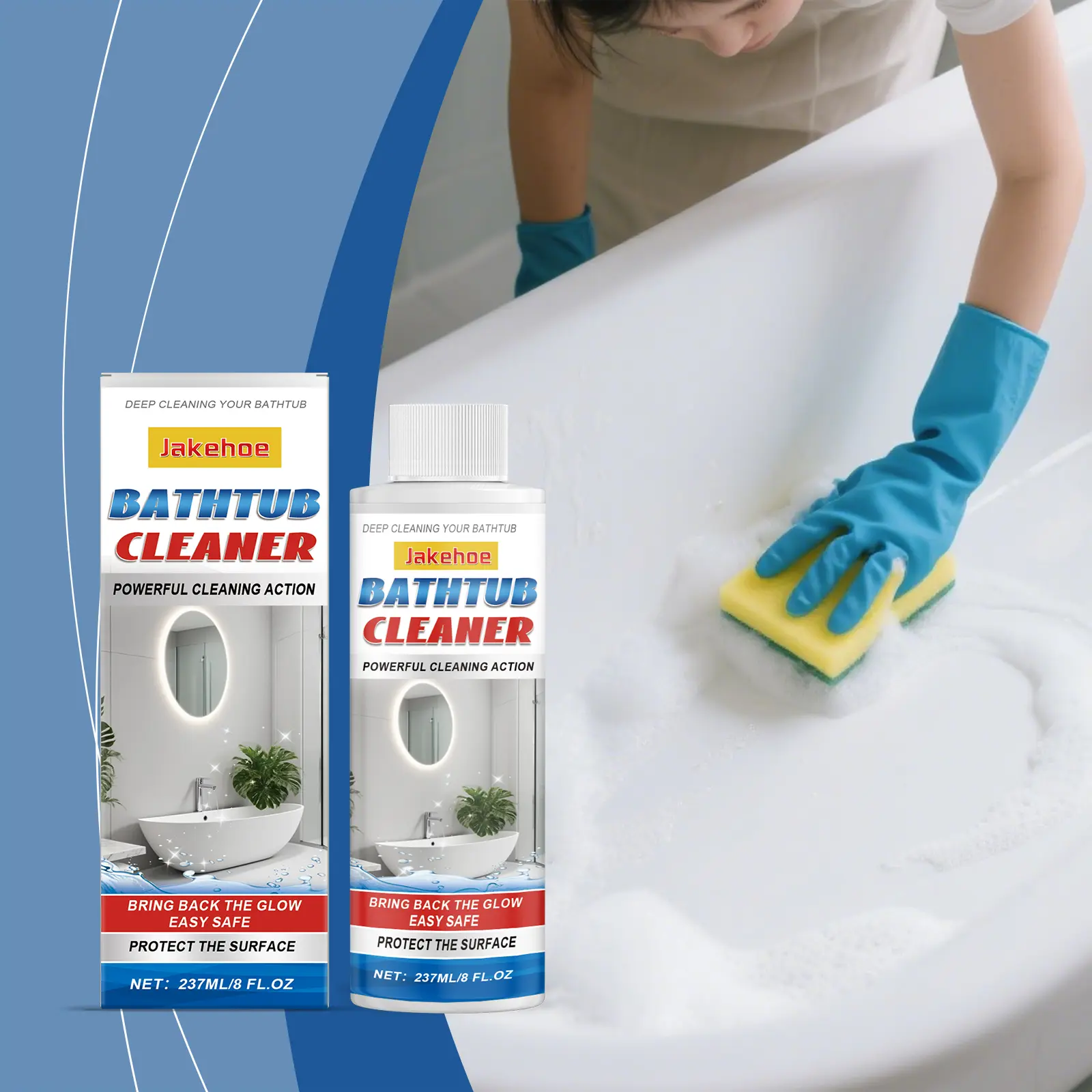 Jakehoe Bathroom Cleaner Household Bathroom Tile Bathtub Descaling Water Stain Stain Cleaning Cleaner