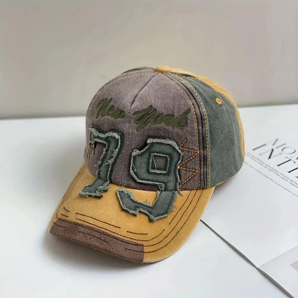 Unisex Vintage Washed Distressed Cotton Dad Hat - Adjustable Curved Brim, Letter Embroidery, Lightweight Breathable, Fits Most Head Sizes, Ideal for Outdoor, Sport, Daily Wear