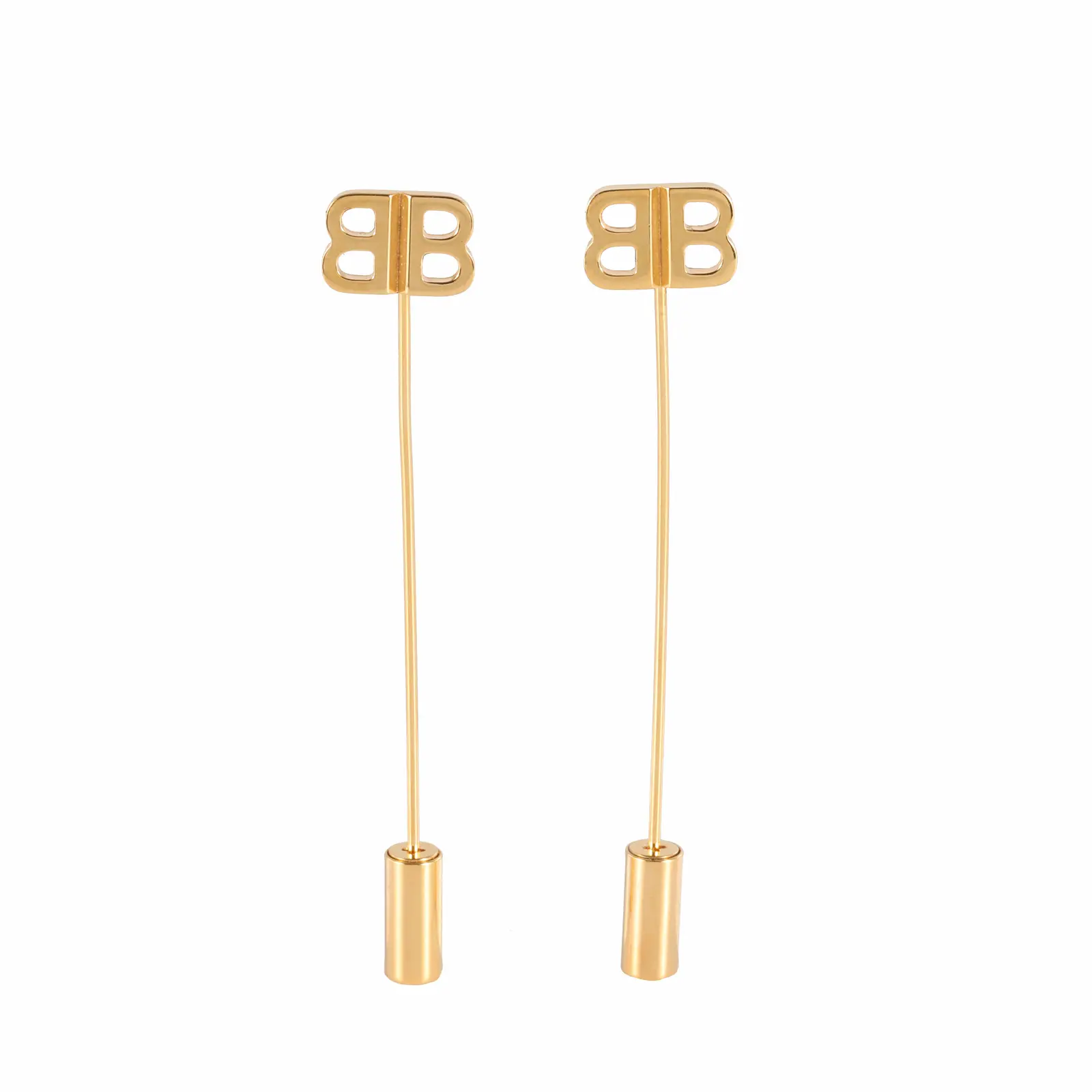 Pre-owned 【TIANA】BALENCIAGA LOGO Letter Earrings AlloyP225276207